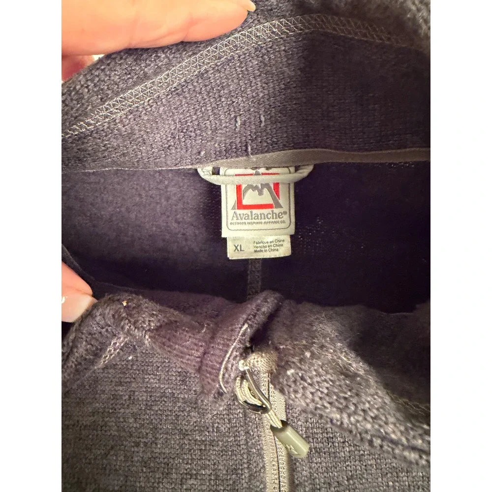 Avalanche Outdoor Supply Co Mens XL Full Zip Sweater Fleece Jacket Charcoal Gray